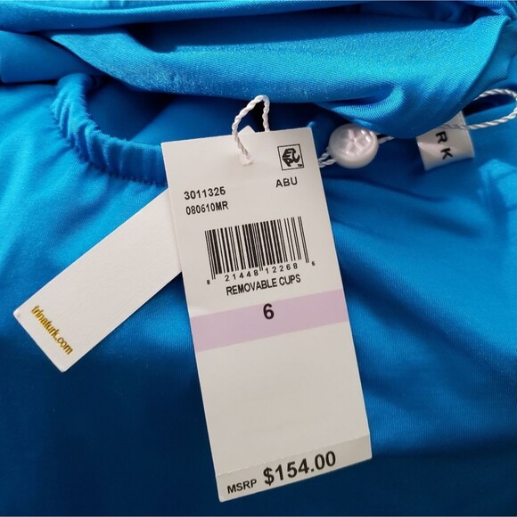 Trina Turk Monaco Solids Plunge One-Piece Swimsuit in Adriatic Blue - Picture 13 of 15